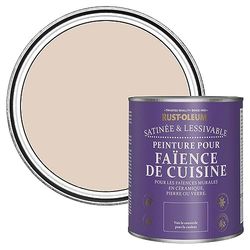 Rust-Oleum Peinture Rose Résistante à l'eau pour Faïence de Cuisine, Finition Satinée - Pêche 750ml