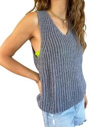 gilet donna in lana fatto a mano color denim