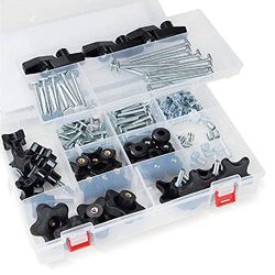 POWERTEC 71127 1/4-20, 128 piezas T-Track Jig Hardware Kit