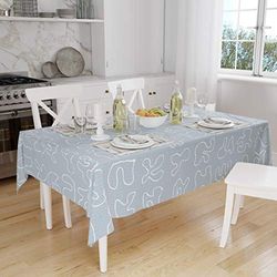 Bonamaison, Anti-moisissure, Séchage Rapide, Résistant aux Taches, Lavable en Machine, 100% Polyester Nappe de Table, Motif aléatoire, 140 x 160 Cm - Conçu et Fabriqué en Turquie