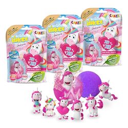 CRAZE INKEE 3 Set Bombe da bagno bambini Unicorno, Bombe da Bagno con Sorpresa per vasca da bagno o piscina gonfiabile. Idea regalo, giochi da bagno ,29428