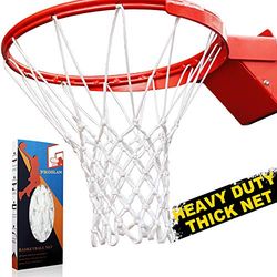 Filet de Basket-Ball de Rechange de qualité supérieure - Anti-Fouet résistant aux intempéries - Convient aux Jantes intérieures ou extérieures Standard (Taille Standard Professionnelle, Blanc)