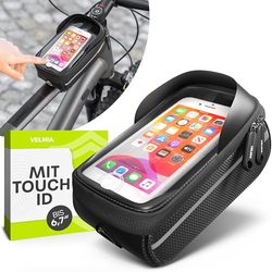 VELMIA Torba na ramę roweru, wodoszczelna, uchwyt na telefon komórkowy, idealny do nawigacji, torba rowerowa, torba na telefon komórkowy, akcesoria rowerowe