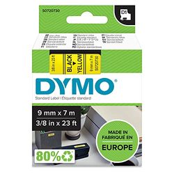 DYMO Original D1 etikettband | svart på gul | 9 mm x 7 m | självhäftande märkband | för LabelManager-märkningsmaskin