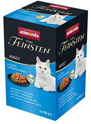 animonda Vom Feinsten Volwassen kattenvoer, nat voer voor volwassen katten, met zalm in kruidensaus, 6 x 100 g