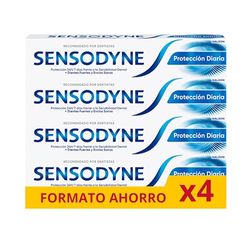 Sensodyne Protezione quotidiana dentifricio, sollievo per denti sensibili, protezione duratura contro la sensibilità dentale, confezione da 4 x 75 ml