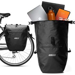 2Radwerk Bolsa de Bicicleta para portaequipajes de 25,4 l, 100% Impermeable, con asa y Correa para el Hombro, Bolsa para Bicicleta, portaequipajes, Bolsas traseras para Bicicleta