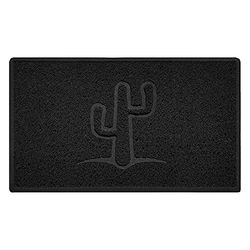 Nicoman Cactus Embossed Shape Door Mat Dirt-Trapper Washable Barrier Doormat-(Use Indoor or Sheltered Outdoor)-(75x44cm/29.5x17.3inches,Medium) Black
