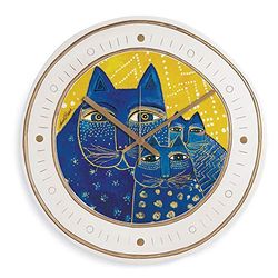 Laurel Burch Clock, Ceramic, Ivory, Small