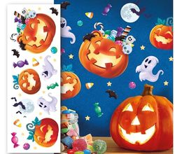 FIESTAS GUIRCA | Decorazione Adesiva Sagome per Parete/Finestra (25x70 cm) - Decorazione di Halloween per Porte e Finestre - Ideale per Feste e Celebrazioni - Multicolore