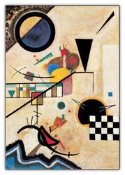 Artopweb Kandinsky Solidi In Contrasto 1924–100 x 70 cm dekorativ panel, MDF (medeltät träfiberplatta), papper, bunt, 70 x 100 cm