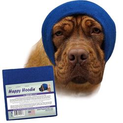 Happy Hoodie X-Large, marineblauw voor grote honden zoals herders, gouden, chows, malamutes, pitbulls, helpt je hond te kalmeren, te troosten en te beschermen