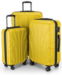 Suitline Koffer i 3 Größen, Vagnset Rollkoffer Hartschalen-Koffer Reisekoffer (55 cm, 66 cm, 76 cm) Zwillingsrollen, 15 Verschiedene Farben, gUL, SET OF 3, Bagageset