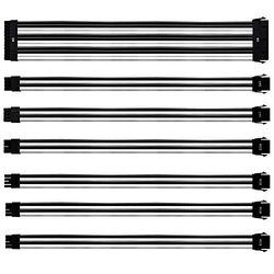 Cooler Master Kit Câbles d'Extension PSU - Calibre 16AWG, Gaine PVC 3 Couches, Rallonge Compatible ATX, Longueur 30cm, avec Câble CPU 8 Broches pour Alim. 16-EPS inclus - Noir & Blanc