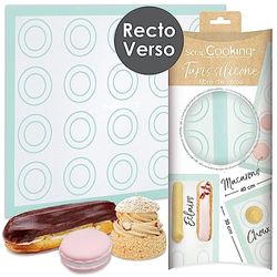 ScrapCooking 3181 - Tappeto in fibra di vetro, motivo: cavolo e macaron, tappeto in tela in fibra di vetro, antiaderente - per pasticceria accessorio da cucina