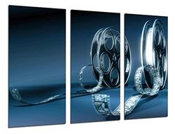 Quadro câmara fotográfica história cinema antigo Hollywood, rolo filme tamanho total: 97 x 62 cm XXL