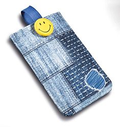 Nici 41535 Smiley telefoonhoes, jeans-look, 10 x 15 cm