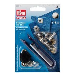 Prym 265811 Corchete Pant. 13mm remach.pl/BR.+herr. Manos, Metal, Plata/Bronce, 13 mm