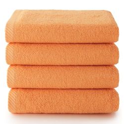 Top Towel - Plus - Bath Towels - 4 Face Towels or Bidet - 30 x 50 cm - 100% Cotton - Papaya