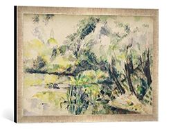 'Immagine incorniciata di Paul Cézanne EAU marécageuse (près de Melun?), Stampata, 60 x 40 cm, nel Quadro Immagini Fatti a Mano di Alta qualità Argento Raya