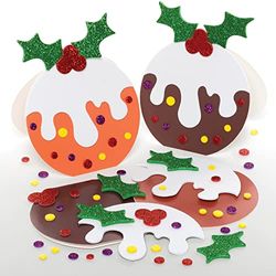 Baker Ross FE877 Julpudding-kortsatser – 6-pack, korttillverkningskit för barn, gör dina egna julkort, idealiska festliga konst- och hantverksprojekt