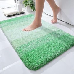OLANLY Tappeto da bagno 61 x 40 cm, tappeto da bagno in microfibra extra morbido e assorbente, retro in gomma, ad asciugatura rapida, lavabile in lavatrice, per pavimento del bagno, vasca, doccia e