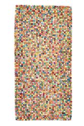 THEKO | Tappeto di palle di feltro Felty in 100% lana vergine, realizzato a mano, 90 x 160 cm, Tappeto multicolore, colori assortiti