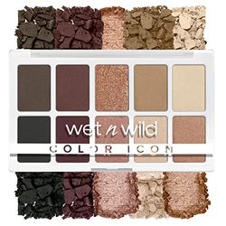 Wet n Wild Color Icon 10 Pan Palette, Ögonskuggspalett med 10 Ljusa och Matta Ögonskuggsfärger för Dag och Natt, Långvarig och Lättblandad Formula, Nude Awakening