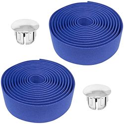 cyclingcolors 2 x fietsstuurband van schuimrubber, comfortabel, EVA, zelfklevend, verchroomd, voor straat, fixie, singlespeed, blauw