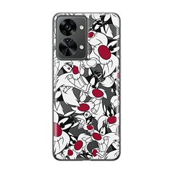 ERT GROUP mobiltelefonfodral för Oneplus NORD 2T 5G originalt och officiellt licensierat Looney Tunes mönster Sylwester 004 optimalt anpassad till formen på mobiltelefonen, gedeeltelijk transparant