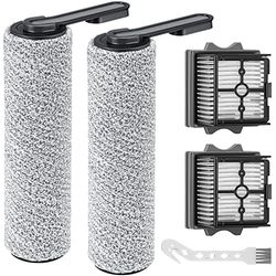 【Only S5 Combo】 Brush Roller Replacement Parts for Floor ONE S5 Combo Cordless Wet Dry Vacuum Cleaner, 2 Pack Brush Rollers and 2 Pack Vacuum HEPA Filters (Only Fit S5 Combo)