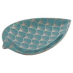 Centre de table DKD Home Decor Porcelaine Feuille (27,5 x 16 x 3 cm)