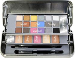 Lata de Maquillaje NEW Hello Beautiful - The Color Workshop - Un Kit de Maquillaje Profesional Completo en una Caja de Lata Metalizada y Fashion con 3 Pisos para Llevar Siempre Contigo