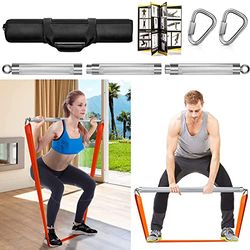DASKING Bande di resistenza staccabili da 76,2 cm/89,9 cm/97,8 cm di lunghezza, barra per esercizi, carico massimo 226,8 kg, per allenamento in palestra a casa, allenamento per tutto il corpo