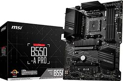 MSI B550-A PRO Scheda Madre ATX, Supporta AMD Ryzen 3° Gen, AM4, DDR4 Boost (4400MHz/OC), 1 x PCIe 4.0/3.0 x16, 1 x PCIe 3.0/3.0 x16, 1 x M.2 Gen4 x4, 1 x M.2 Gen3 x4, HDMI, Gigabit LAN