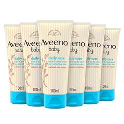 Aveeno Baby Daily Care Hair and Body Wash, Sensitive Skin, 6 x 100 ml