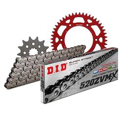 Kettingset DID Alu 520ZVM-X / 106 Eindeloos rood voor Honda XR R 250 cc Bj. 1996-2004