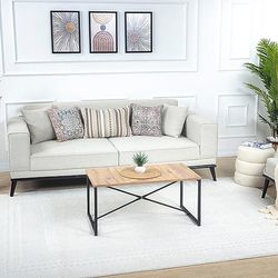 Livabliss Monaco Geometrisk Matta - Scandi-Stil för Vardagsrum, Matsal, Kök 160 x 213 cm - Neutral, Abstrakt Mönstrad Boho-Stil - Lättskött Lugg - Stor Krämmatta