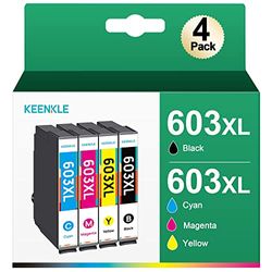 603 XL Multipack Cartouche d'encre Compatible pour Epson 603 603XL pour Expression Home XP-4155 XP-3100 XP-2100 XP-4100 Workforce WF-2830 WF-2850 （4-Pack）