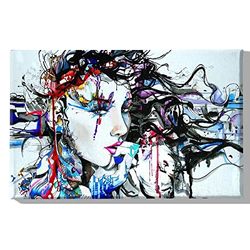 Homemania Afbeelding voor dames, portret, voor woonkamer, slaapkamer, meerkleurig, 45 x 3 x 70 cm, polyester, hout