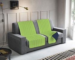 Italian Bed Linen Paquete de 2 Bandas para Asiento Acolchadas, Color Verde Manzana/Azul Oscuro, 60 x 190 cm