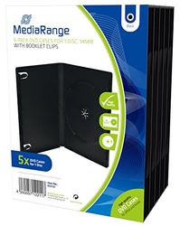 MEDIARANGE BOX30 – DVD 5 Way Jewel Cases – Holds 1 Disc Pack of 5 – Black