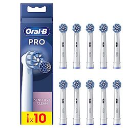 Oral-B Pro Sensitive Clean Recambios para Cepillo de Dientes Eléctrico, Pack de 10 Cabezales, Blanco - Originales