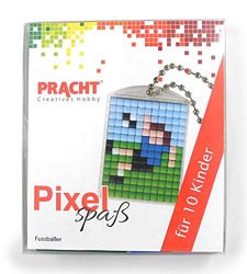 Pixel P90058-15501 Set de bricolage amusant de football pour enfants avec 10 médaillons à pixelliser, système d'enfichage simple sans repassage ni collage