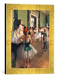 Ingelijste foto van Edgar Degas "La classe de danse", kunstdruk in hoogwaardige handgemaakte fotolijst, 30x40 cm, goud raya