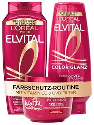 L'Oréal Paris Elvital Germany's Next Topmodel, routine per capelli colorati e spennati, set di protezione dei colori con shampoo da 300 ml, balsamo da 250 ml e maschera da 300 ml