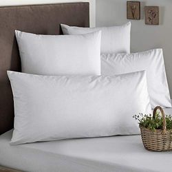 Hisar Home Stanley Hamilton Hisar Cottage Collection - Federa copricuscino in 100% cotone egiziano, 300 fili, disponibile in standard/quadrato/king size, Cammello/Lino, Singolo