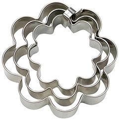 Staedter Pezzi Fiore terrazza Cutter Set, Argento, 4/5/6 cm