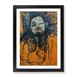 Diego Rivera By Amedeo Modigliani Classic Painting Framed Wall Art Print, Ready to Hang Picture for Living Room Bedroom Home Office Décor, Black A2 (64 x 46 cm)