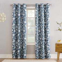 Sun Zero Cooper Geometrische print Thermisch geïsoleerde Room Darkening Grommet Curtain